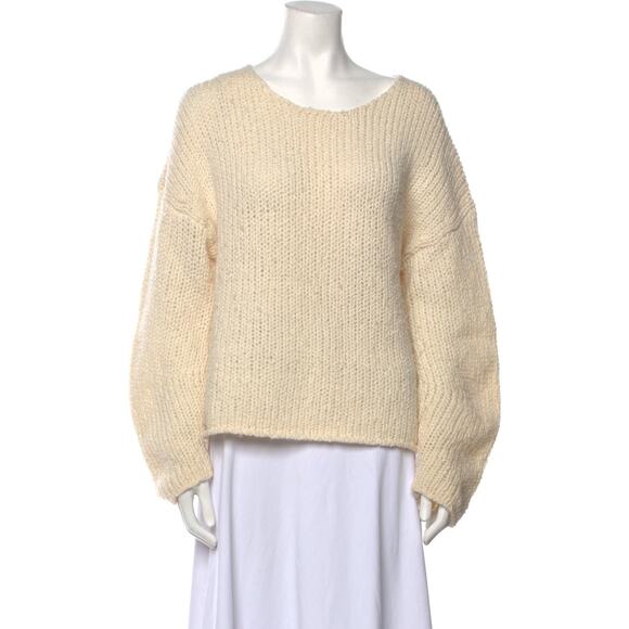 By Malene Birger Wool Scoop Neck Sweater Cream - M